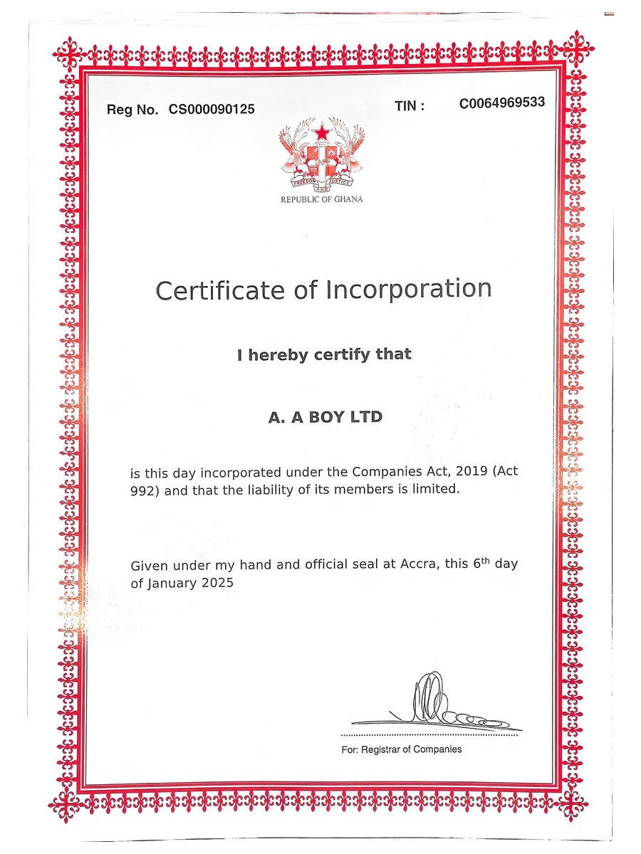 Certificate of Incorporation
